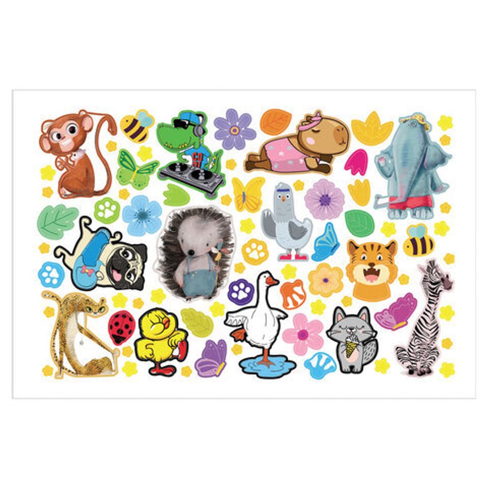 Альбом с наклейками, А5, 8 листов, 600 наклеек, "Милые и забавные" HATBER, 8Ан5, 8Ан5_31982