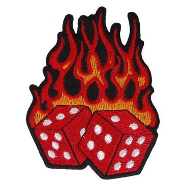 Нашивка Кубики в огне (Dices on fire) (6,5 х 7,5)