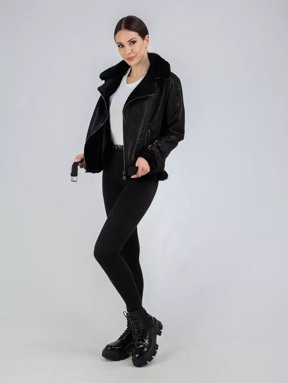 Дубленка авиатор натуральная зимняя