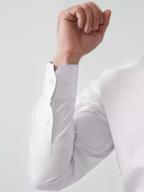 Рубашка на невысокий рост LOW SLIM FIT с длинным рукавом, белая