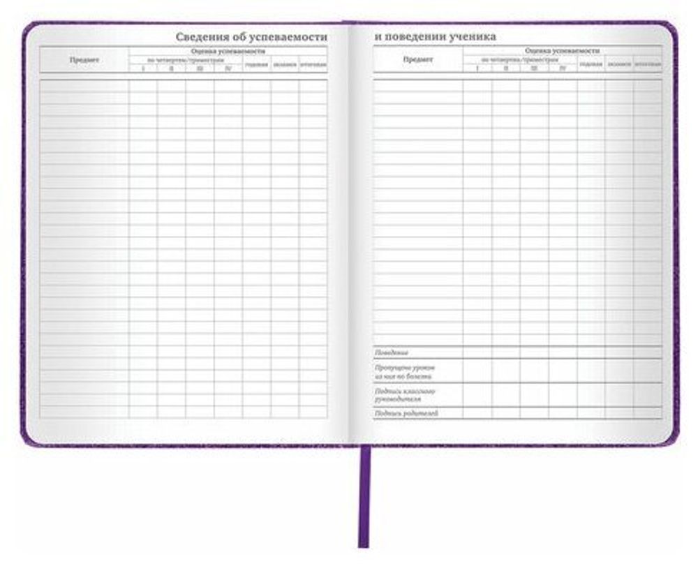 Дневник 1-11 класс 48 л., обложка кожзам (твердая), фольга, BRAUBERG "SPARKLE", фиолетовый, 105461