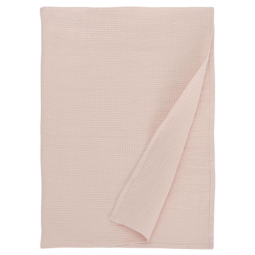 Набор из двух вафельных полотенец изо льна цвета пыльной розы из коллекции Essential, 50х70 см