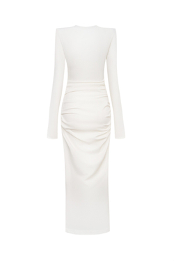 Драпированное платье макси с металлической молнией