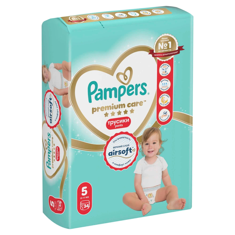 Трусики-подгузники Pampers Premium Care 5 34шт
