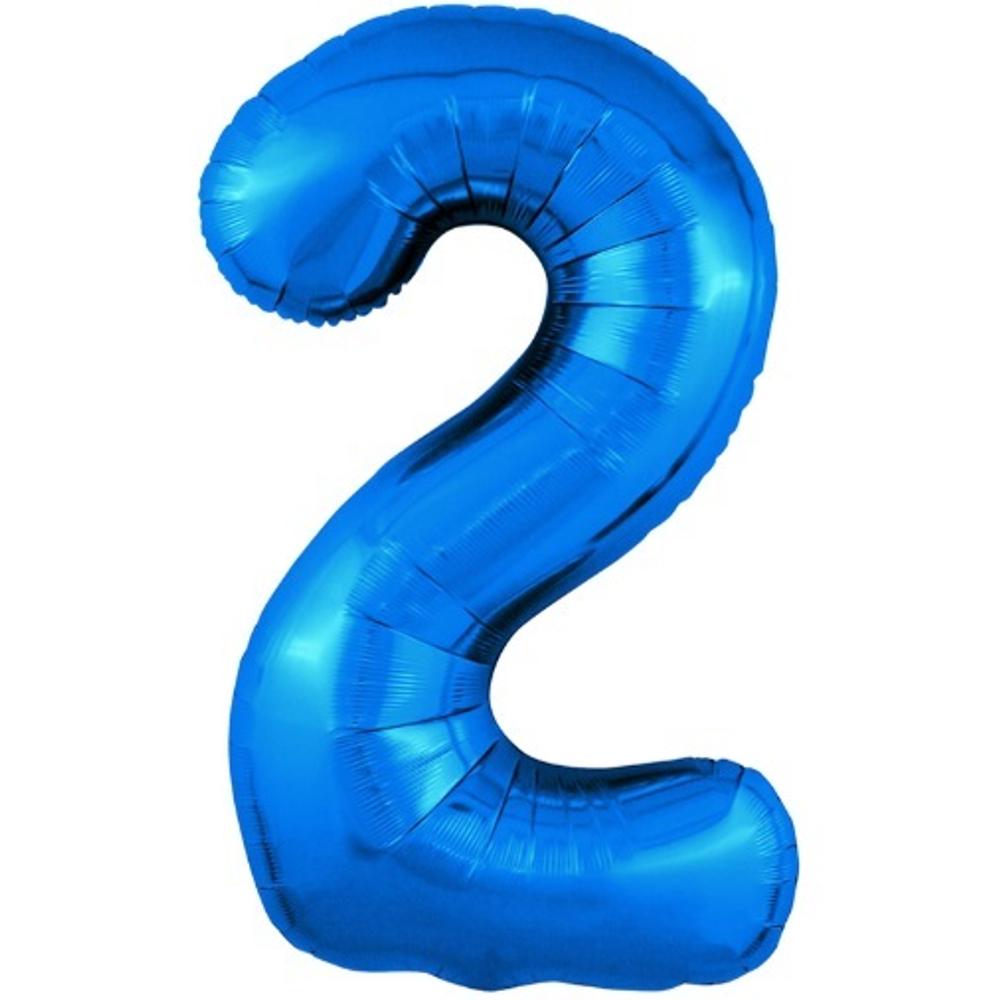 Фольгированная цифра, цвет Синий 102 см