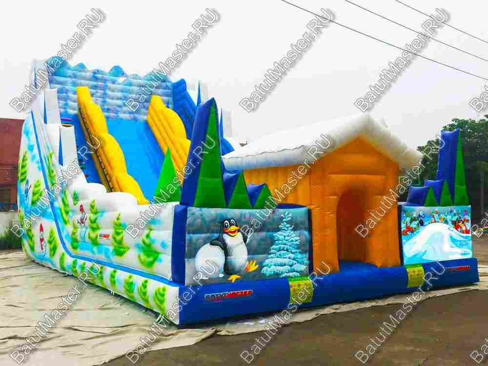 Детский надувной батут-горка "Весёлая горка" 15*8*9 м