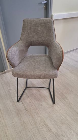 Стул мягкий обеденный с подлокотниками Krup 2 серый