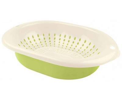 Дуршлаг Бытпласт с миской, 3 л, зеленый, пластик