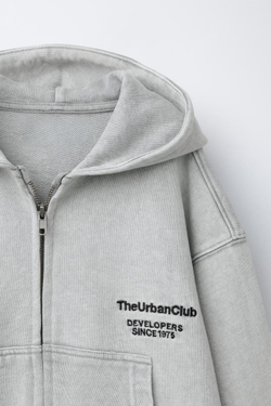 ZARA ТОЛСТОВКА НА МОЛНИИ, СВЕТЛО-СЕРЫЙ