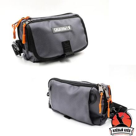 Сумка рыболовная &quot;СЛЕДОПЫТ&quot; Street Fishing MultiLock S-Pouch, 13,5х22х8 см, цв. серый/20/