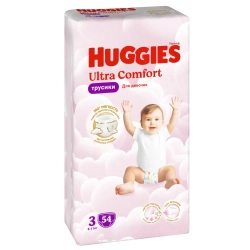 Huggies Ультра Комфорт Трусики-подгузники 3 для девочек (6–11 кг), 54 шт. Хаггис