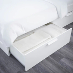 Каркас кровати с ящиками - IKEA BRIMNES/LÖNSET/LONSET, 160х200 см, белый, БРИМНЭС/БРИМНЕС/ЛОНСЕТ ИКЕА