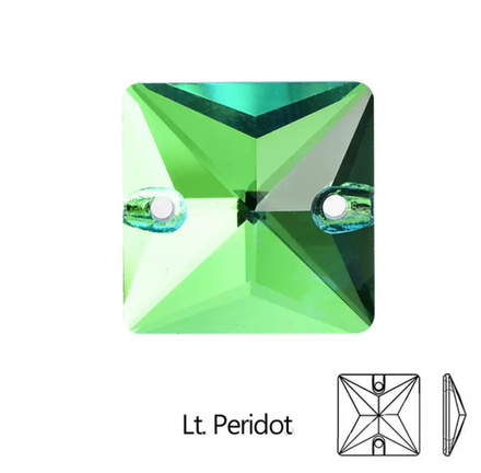 Стразы пришивные, Square, Light Peridot, 214, 16mm, (72 ea/pkg), 5A+, (F2)