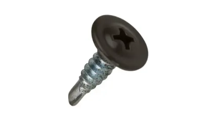 Саморез с прессшайбой 4,2х19 темно-коричневый RR32 со сверло 100шт.