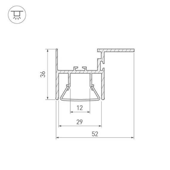 Профиль Arlight FOLED-CEIL-SIDE-2000 023864