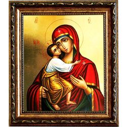 Феодоровская икона Божьей Матери на холсте.