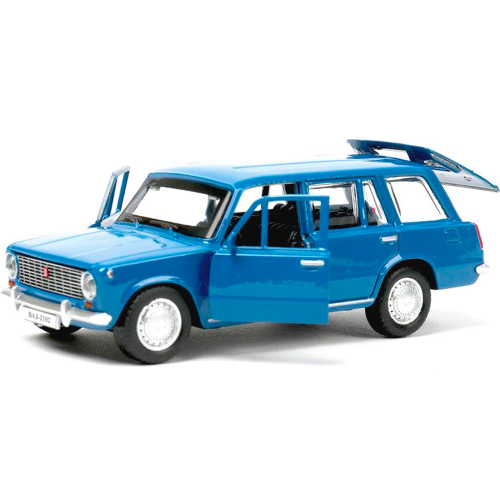 Модель ВАЗ-2102 открываются двери, багаж, голубой