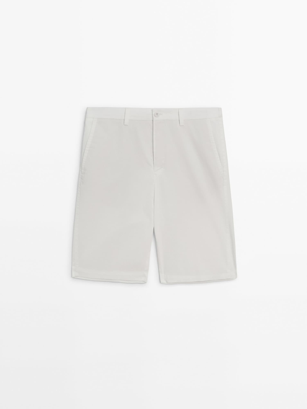 Massimo Dutti Шорты из хлопкового поплина, белый