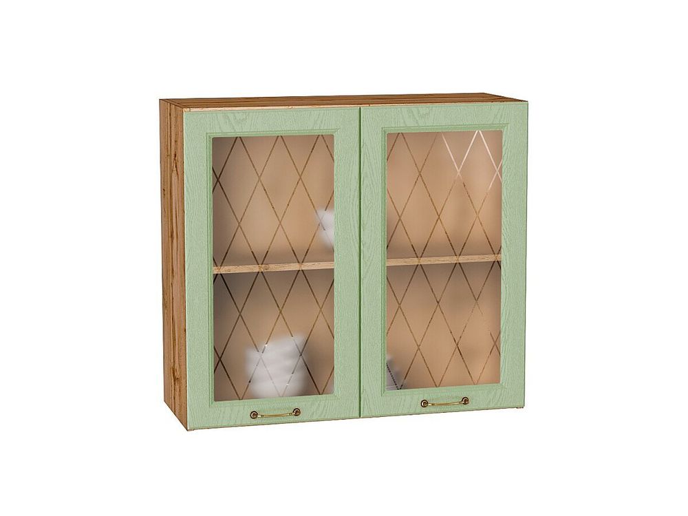 Шкаф верхний с 2-мя остекленными дверцами Ницца