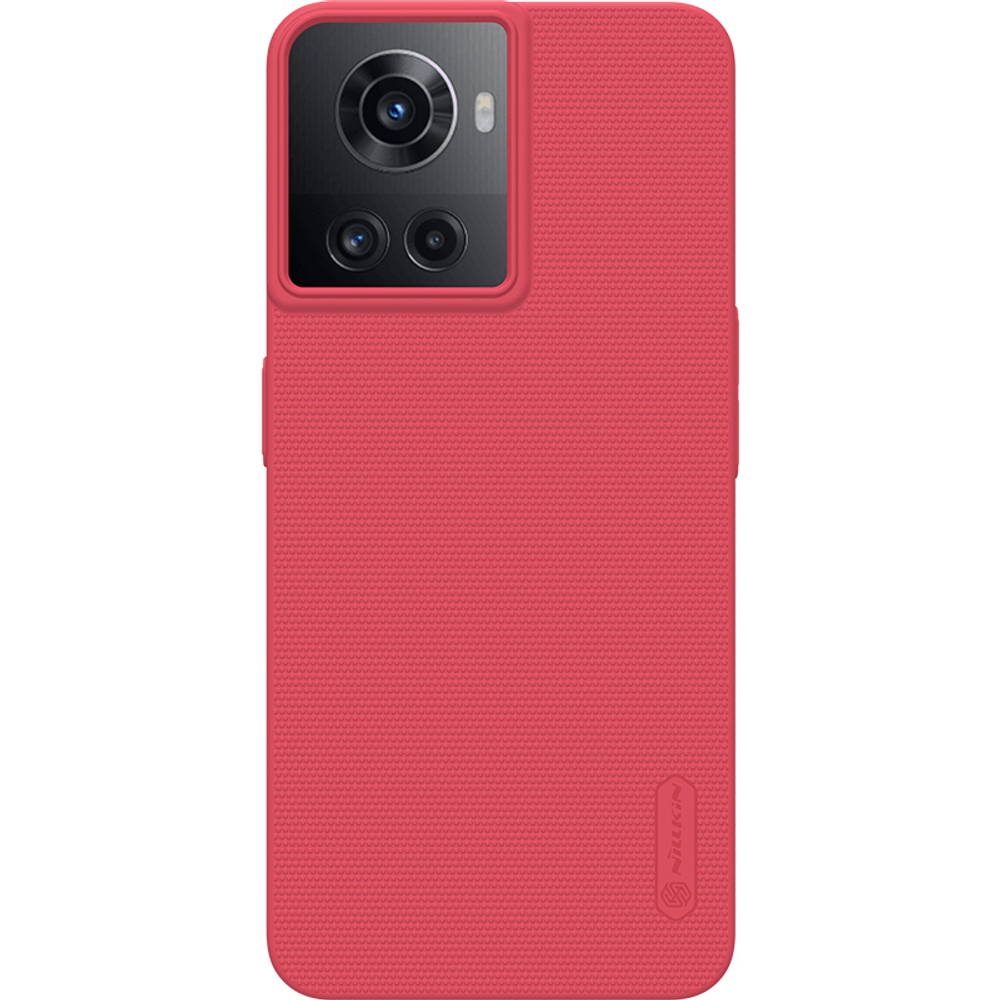 Тонкий чехол красного цвета от Nillkin для OnePlus Ace 5G и 10R 5G, серия Super Frosted Shield