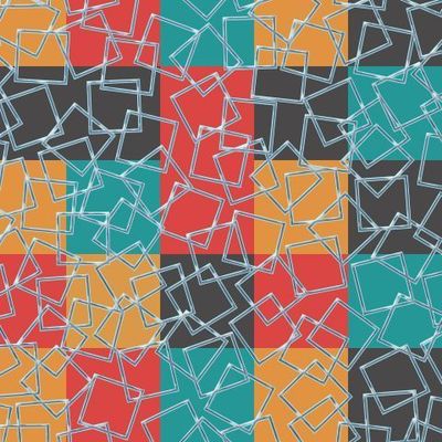 Сетка из голубых квадратов на разноцветных квадратах