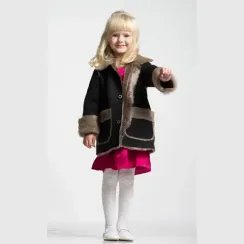 Детская дубленка Ramili Ricamo Nero