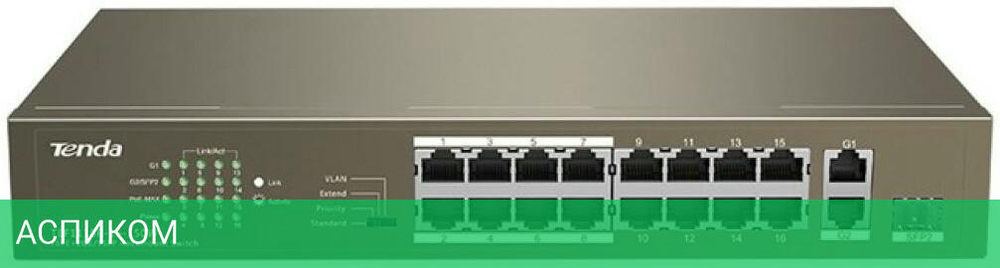 Коммутатор Tenda TEF1118P-16-150W