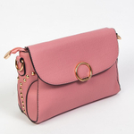 Средняя стильная женская повседневная сумка розового цвета из экокожи Dublecity 1498-4 Pink