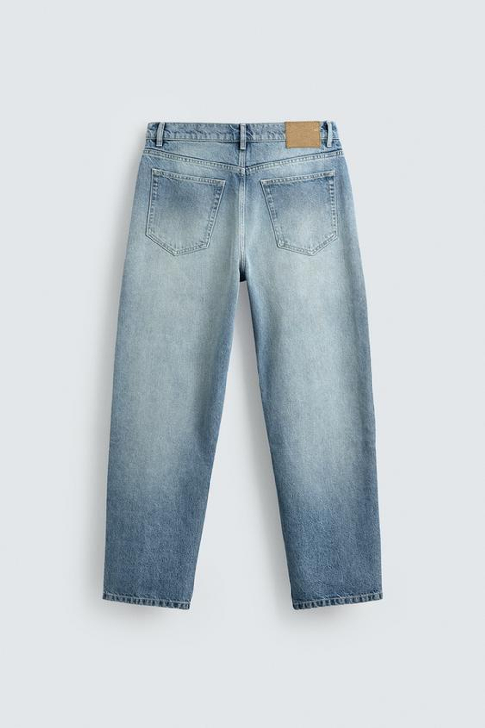 ZARA ДЖИНСЫ STRAIGHT FIT СО ШВАМИ, ГОЛУБОЙ