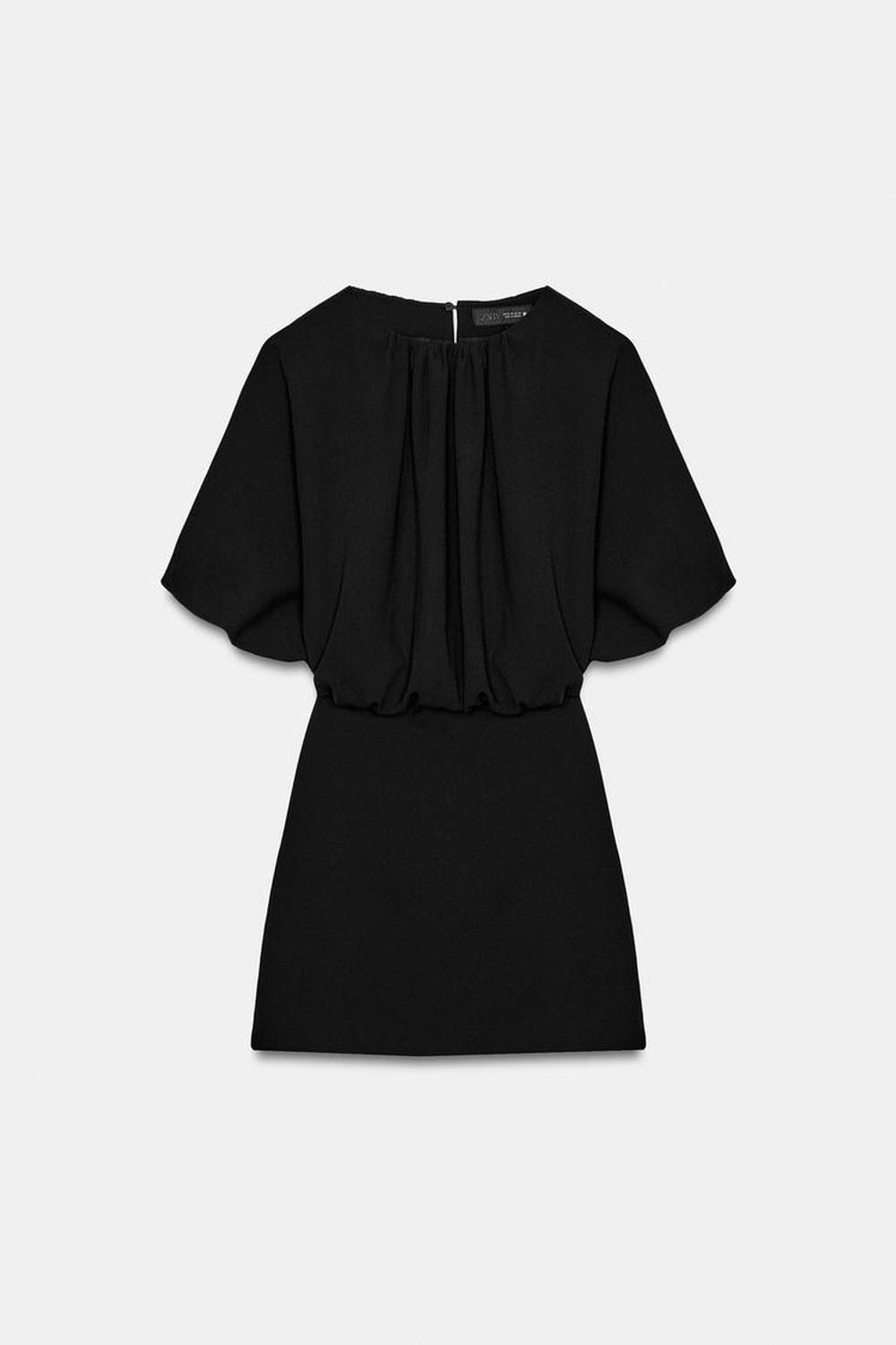 ZARA КОРОТКОЕ ПЛАТЬЕ-БАЛЛОН, ЧЕРНЫЙ