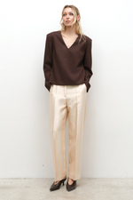 Блуза жакет с акцентными плечами