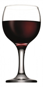 Бокал для вина 225 мл. d=74 мм. h=150 мм. красн. Бистро Б (6272)