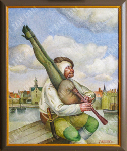 Пешков Р. В. Волынщик. Холст, масло. Москва, 2013 г.