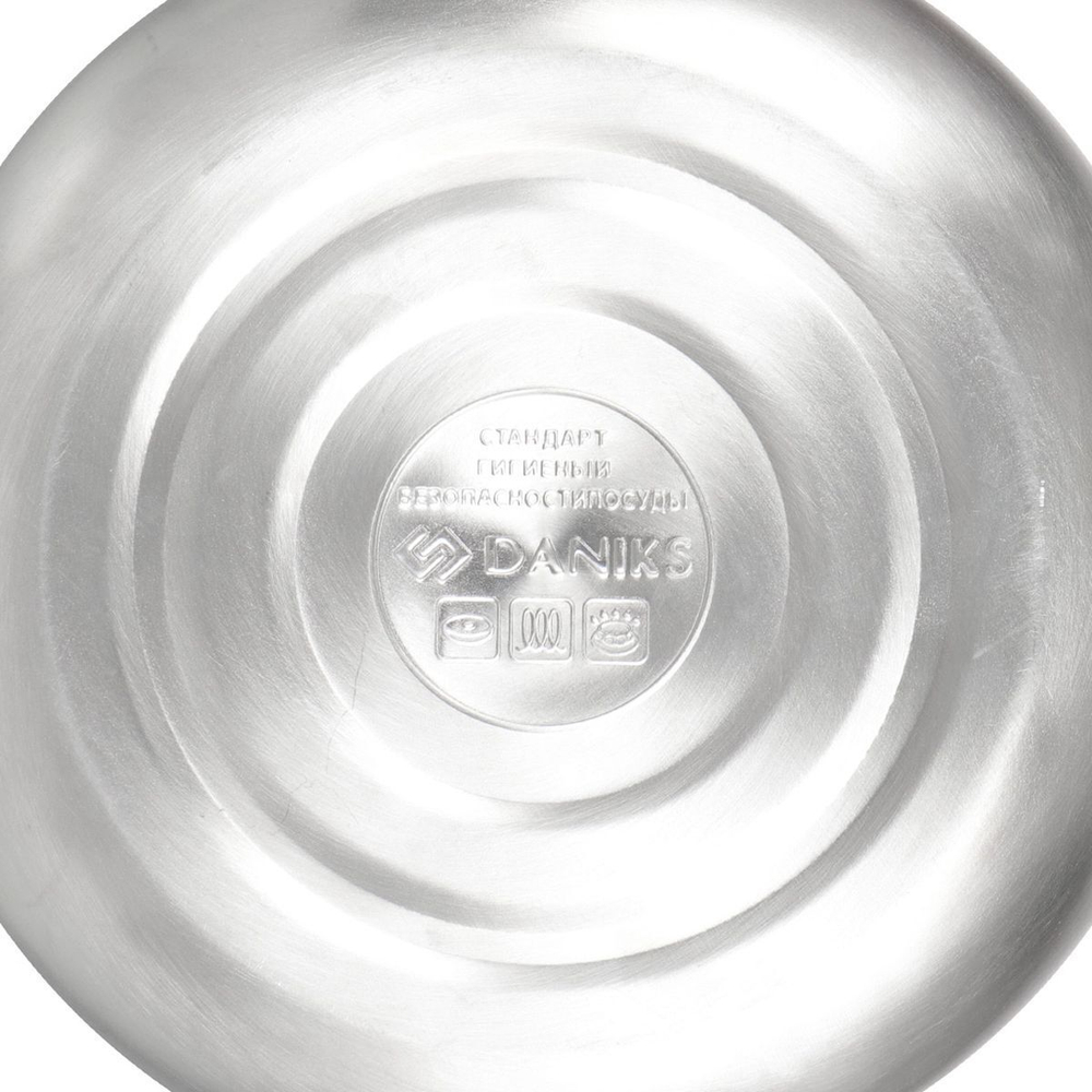 Чайник нерж, 3 л, свист, мат, логотип меняет цвет, ручк бакелит, Daniks, DSC-8801