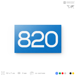 Номер на дверь 820, табличка на дверь для офиса, квартиры, кабинета, аудитории, склада, голубая 120х70 мм, Айдентика Технолоджи