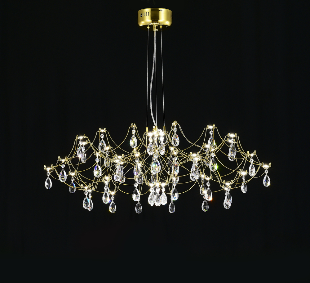 Подвесная люстра светодиодная с пультом и хрустальными подвесками Asfour MyFar Ersilia MR2663-60P-50AD