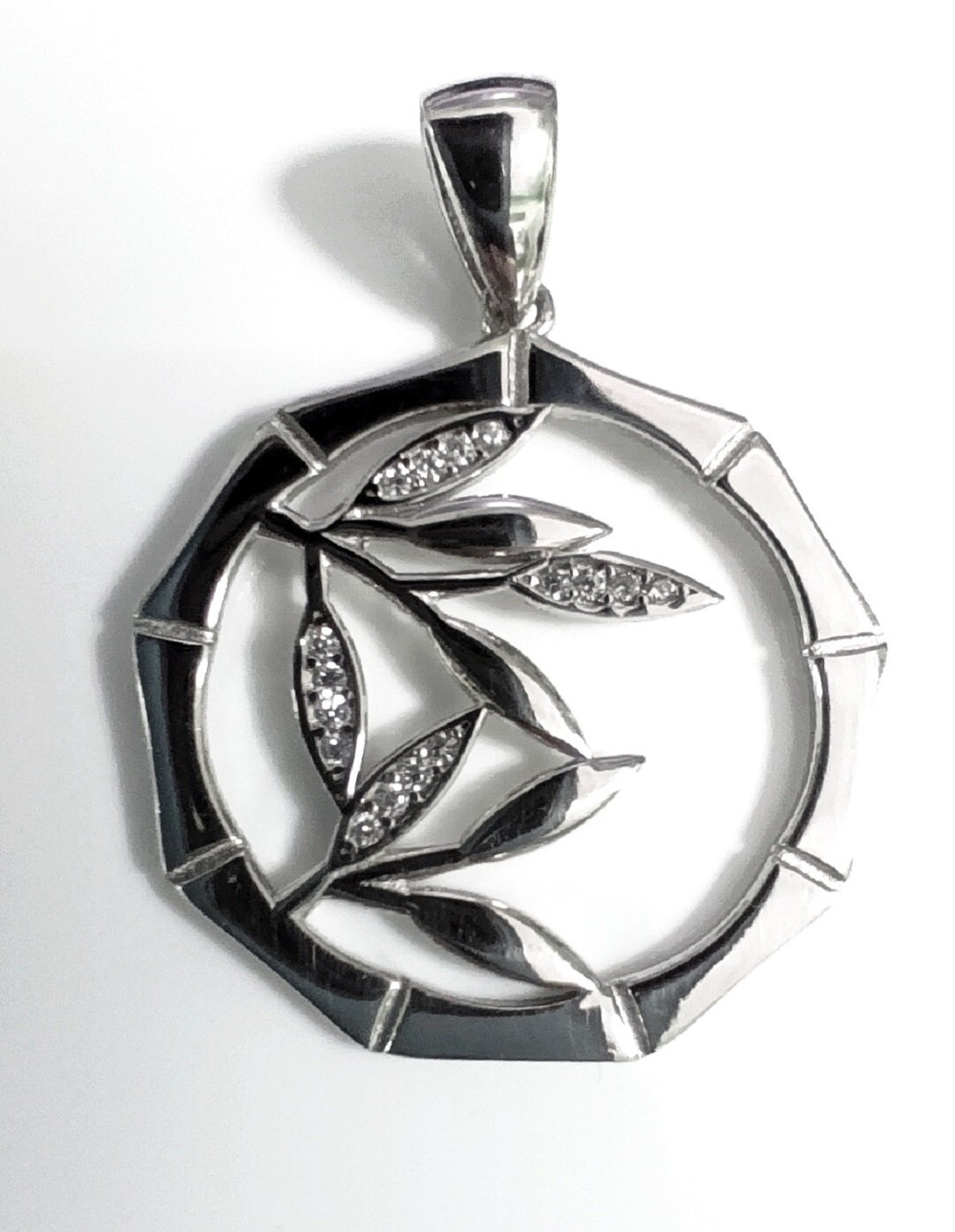 Подвеска серебряная Эстерелла, проба 925, родированная, с фианитами/Ф