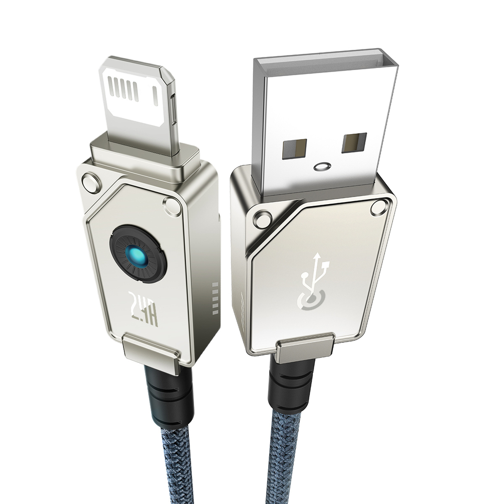 USB-A - Lightning Кабель Baseus Unbreakable Charging+Data 2.4A 2m - Stellar White