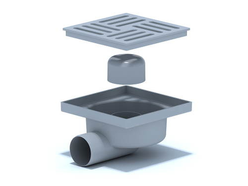 ТРАП ГОР/ВЫПУСК 50 ПЛАСТИК РЕШЕТКОЙ 150Х150 ТА5110