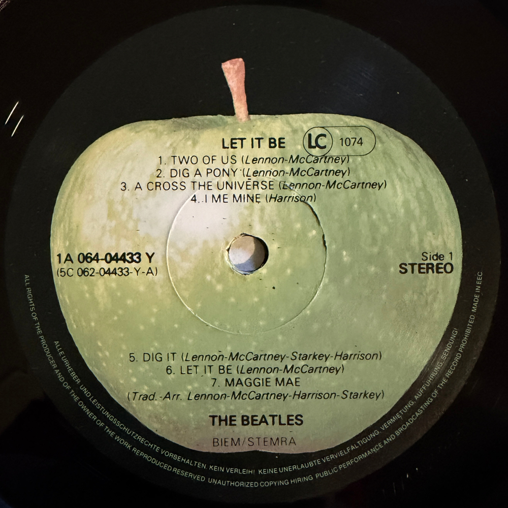 The Beatles ‎– Let It Be (Европа) Т