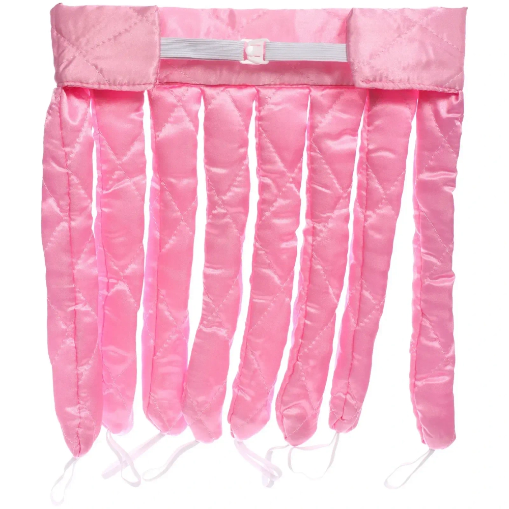 Мягкие атласные бигуди на ленте «KUDRI», цвет розовый, 53-63 на 30см