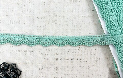 Кружево плетеное, ш. 2 см, мятный