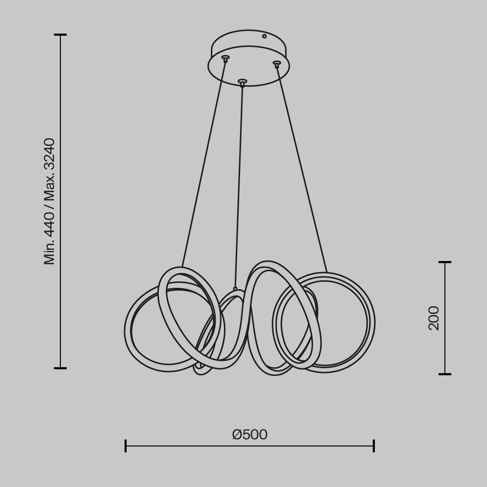 Люстра светодиодная Maytoni Curve MOD241PL-L60BSK