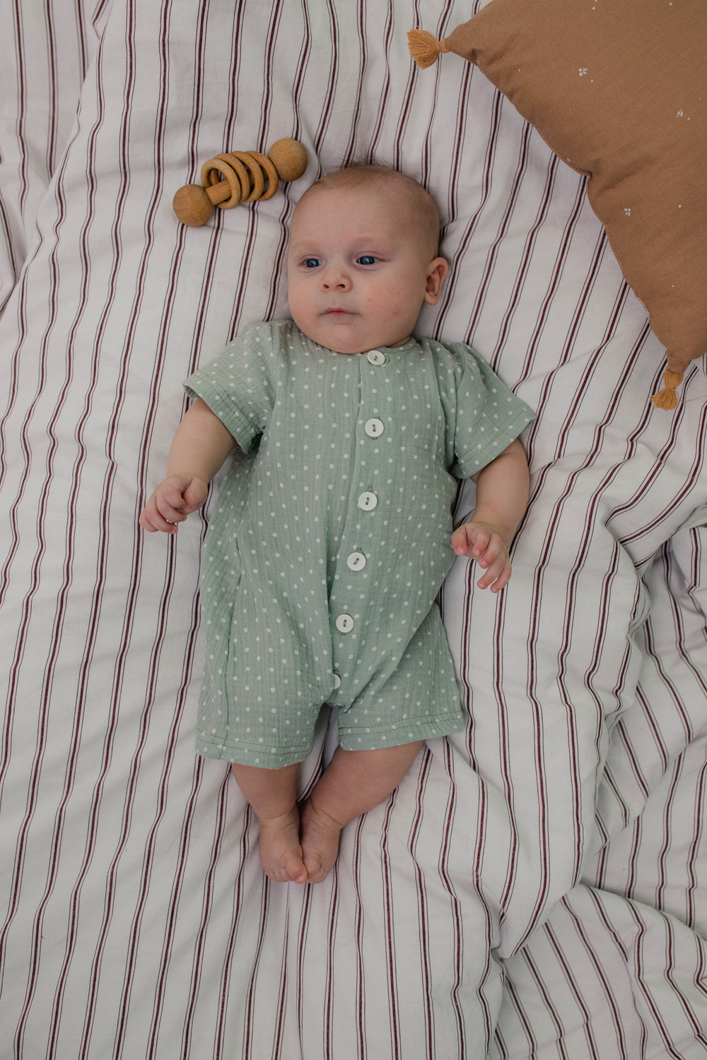 Песочник муслин (горошек на зеленом)