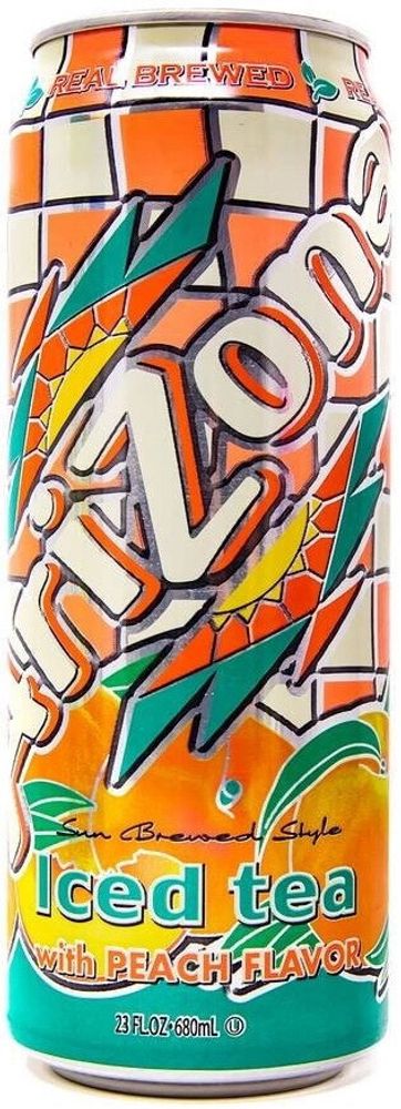 Чай Холодный Черный со Вкусом Персика Arizona Iced Tea With Peach Flavor 0.65л - 24шт