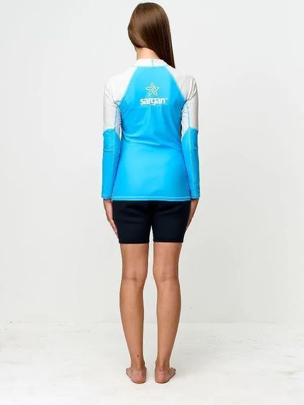 Футболка рашгард лонгслив Sargan Скелетон-Сап UPF 50+ голубой/белый