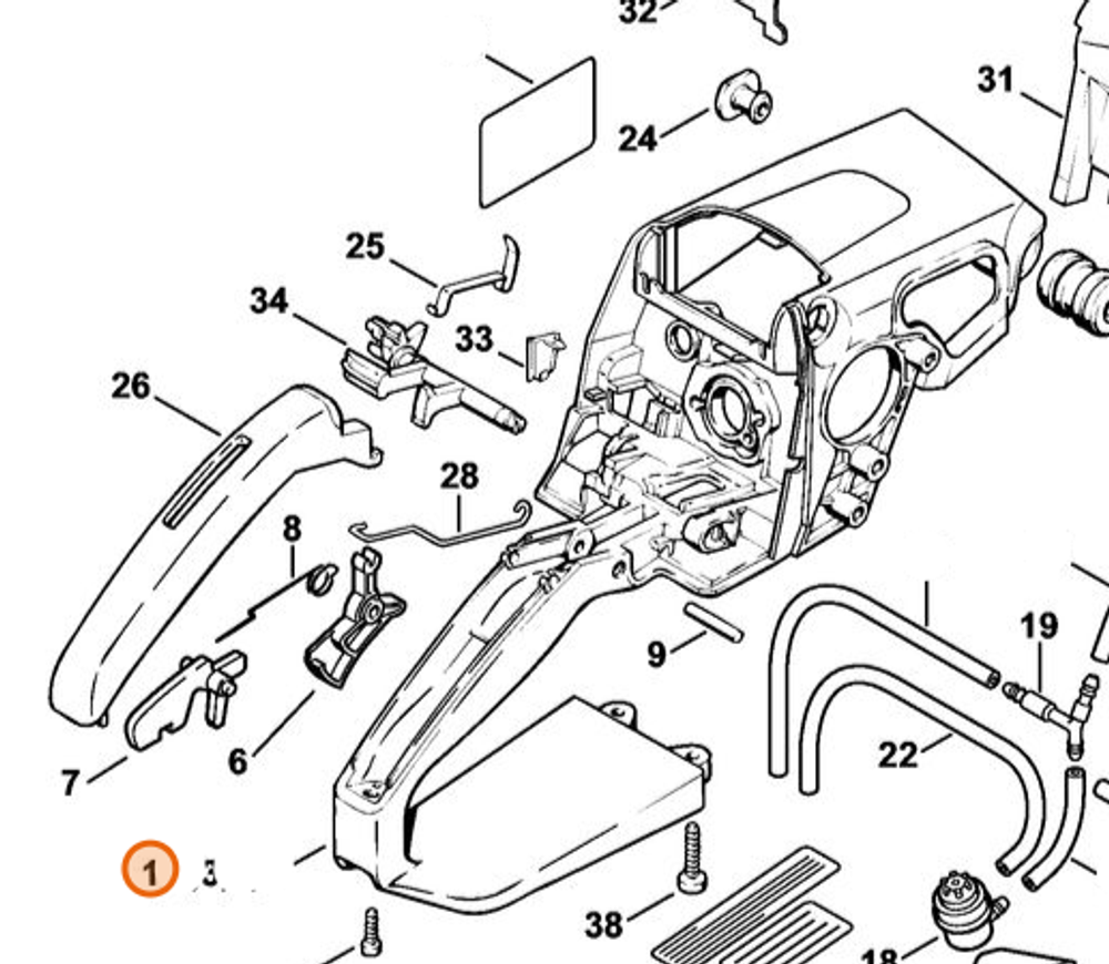 Корпус рукоятки для бензопилы STIHL MS 210, 230, 250. арт.PJ25002 FARMERTEC (STIHL 1123 790 1022)