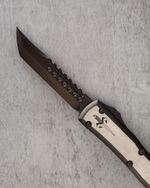 Автоматический складной нож Vespa Marfione Custom Knives Ultratech Hellhound Blackwash Steel Satin Handle M390 119-1BKS (черный-сталь)