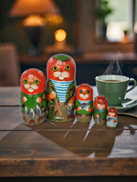 Матрешка "Котик Рыбак Рыжик" 5 мест