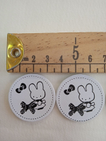 Нашивка. ЗАЙЧИК, круг белый/черный, 35мм